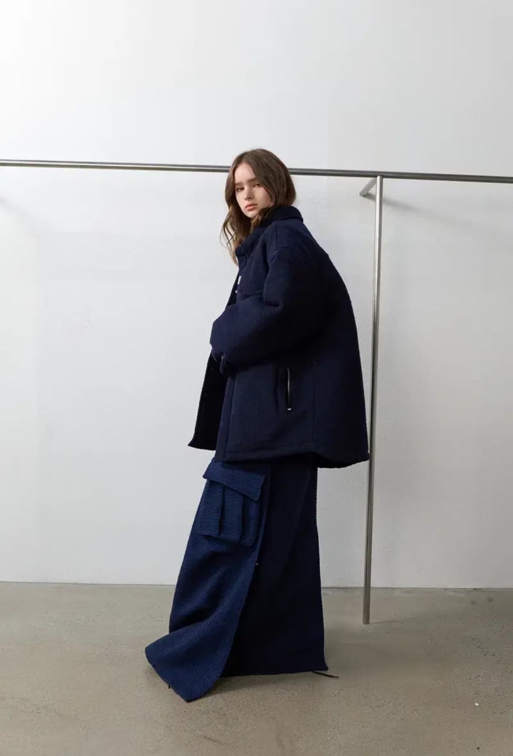 yiyae 이예 푸퍼 패딩 셔츠 네이비 상품이미지3