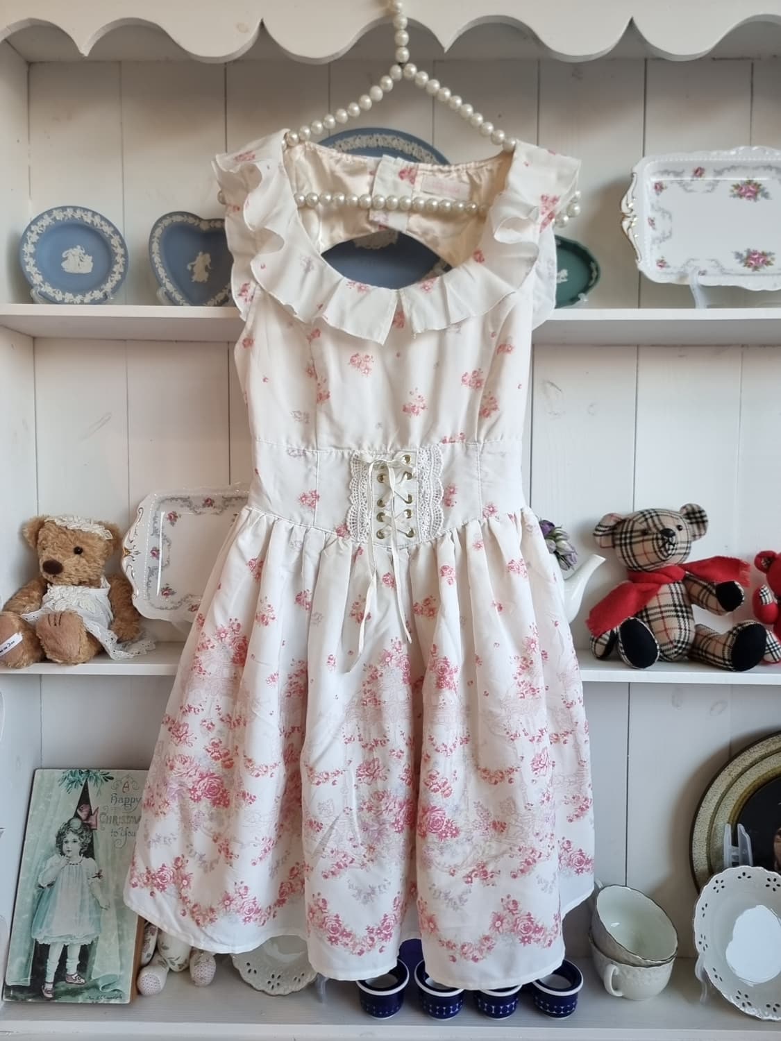 Liz Lisa(리즈리사) 프릴 카라 코르셋 플라워 원피스 상품이미지1