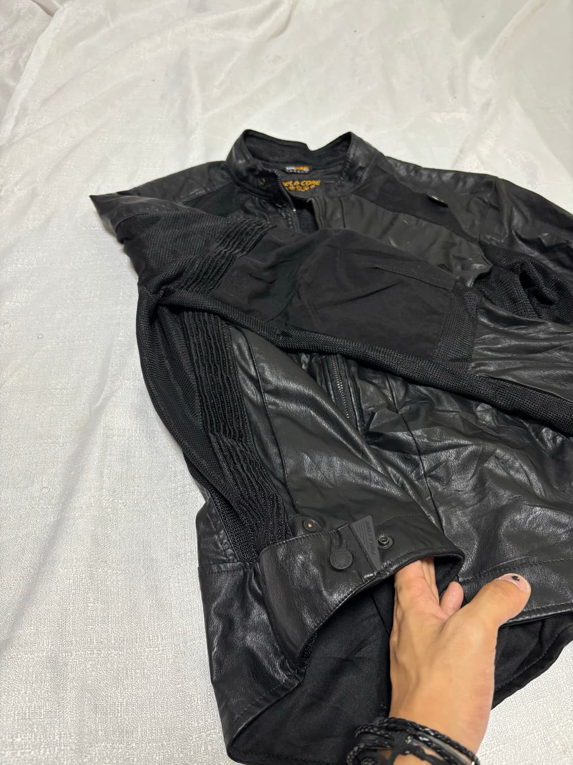 “Field Core” Black Mesh Biker Jacket 상품이미지5