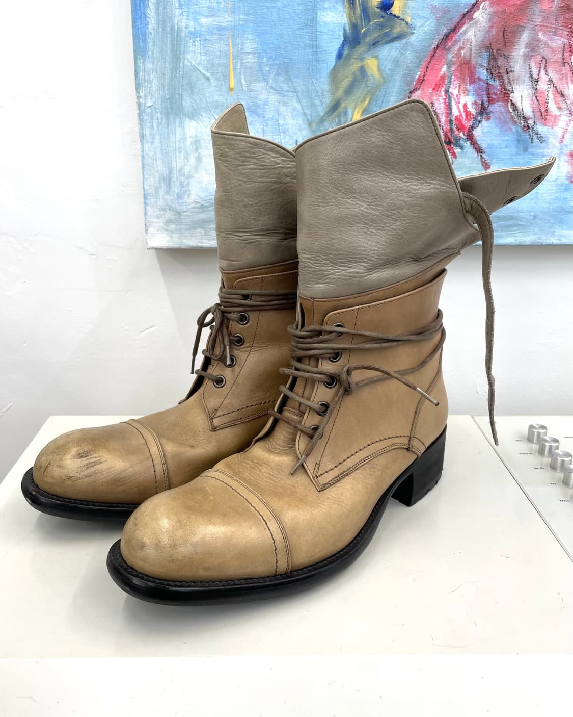 [250] 알프레도바니스타 레이어드 레더 부츠 상품이미지1