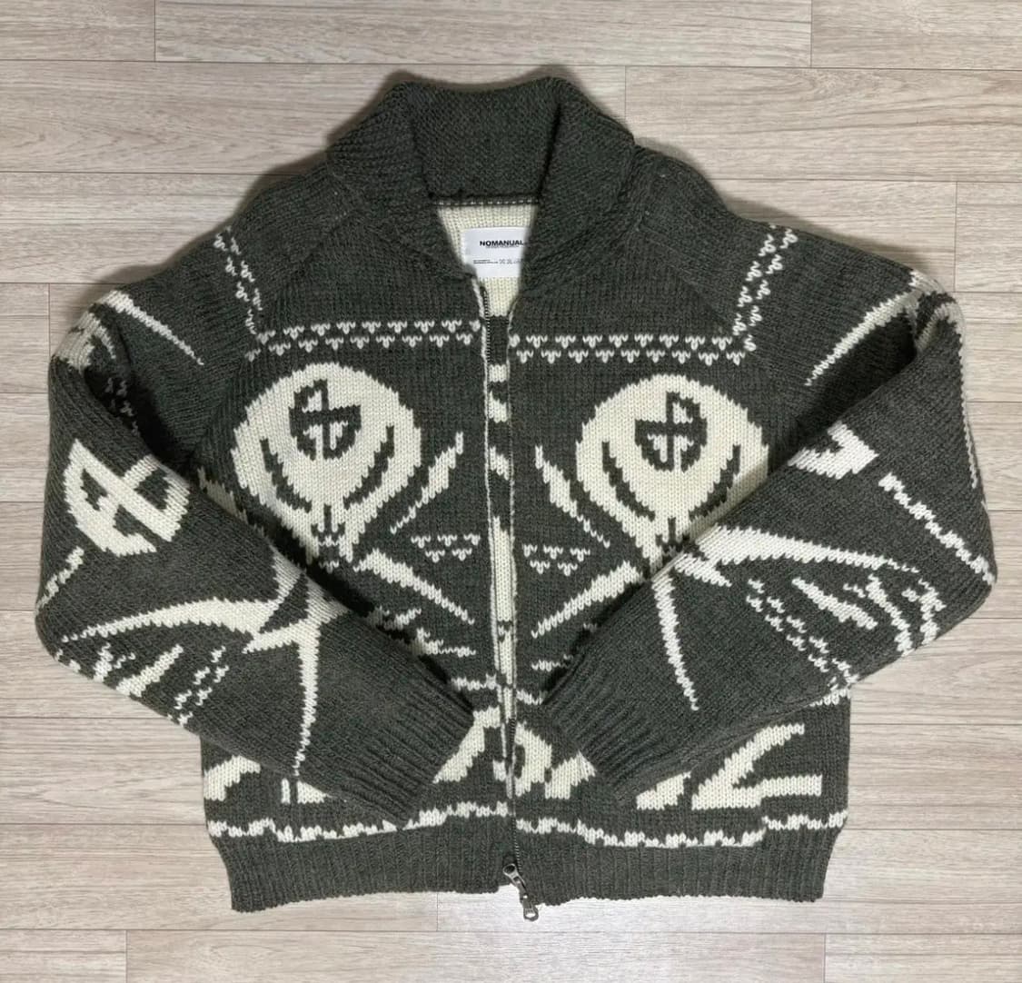 노매뉴얼 코위찬 카키 NM SKULL WOOL COWICHAN 아우터 패 상품이미지2