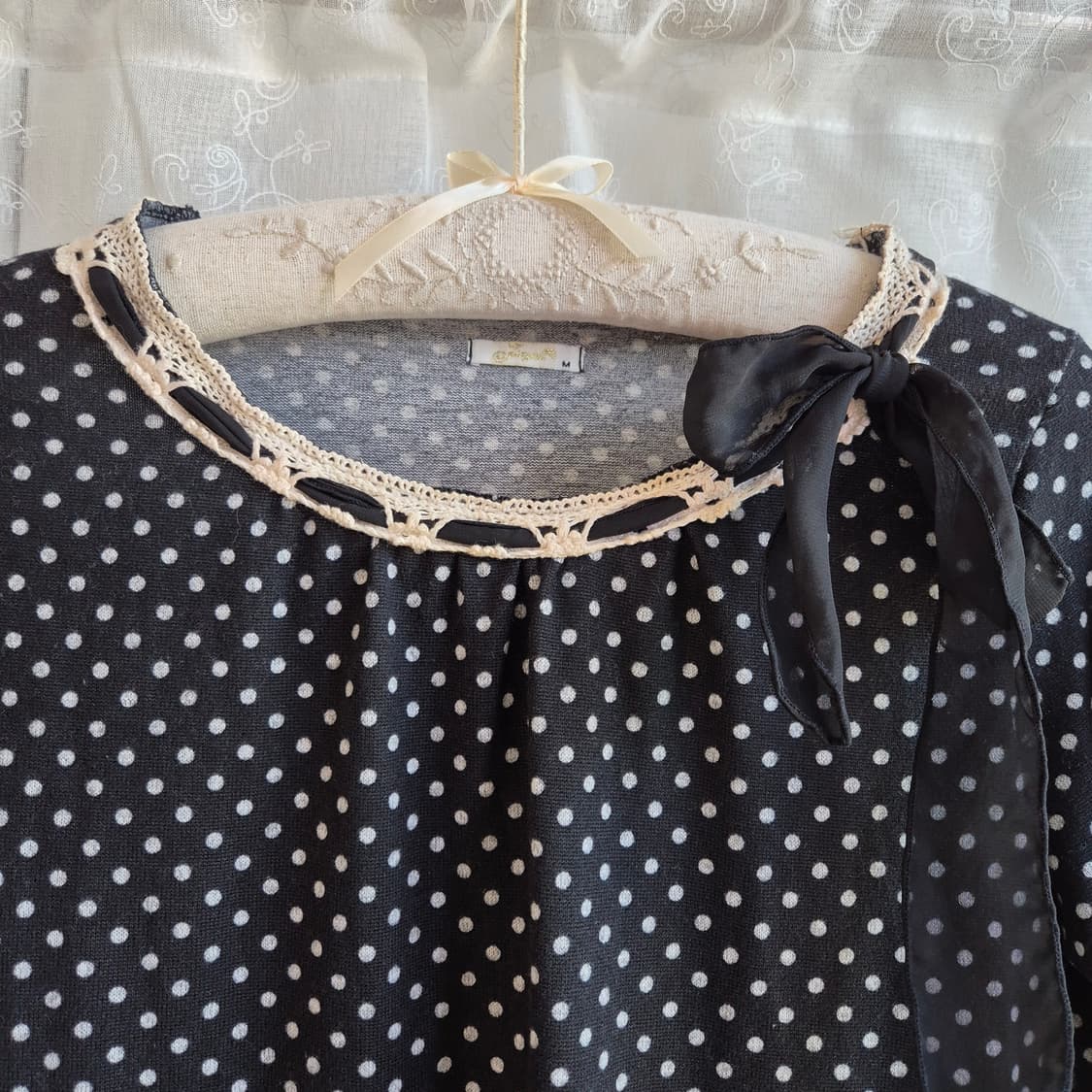 블랙 도트 니트 원피스 상품이미지5