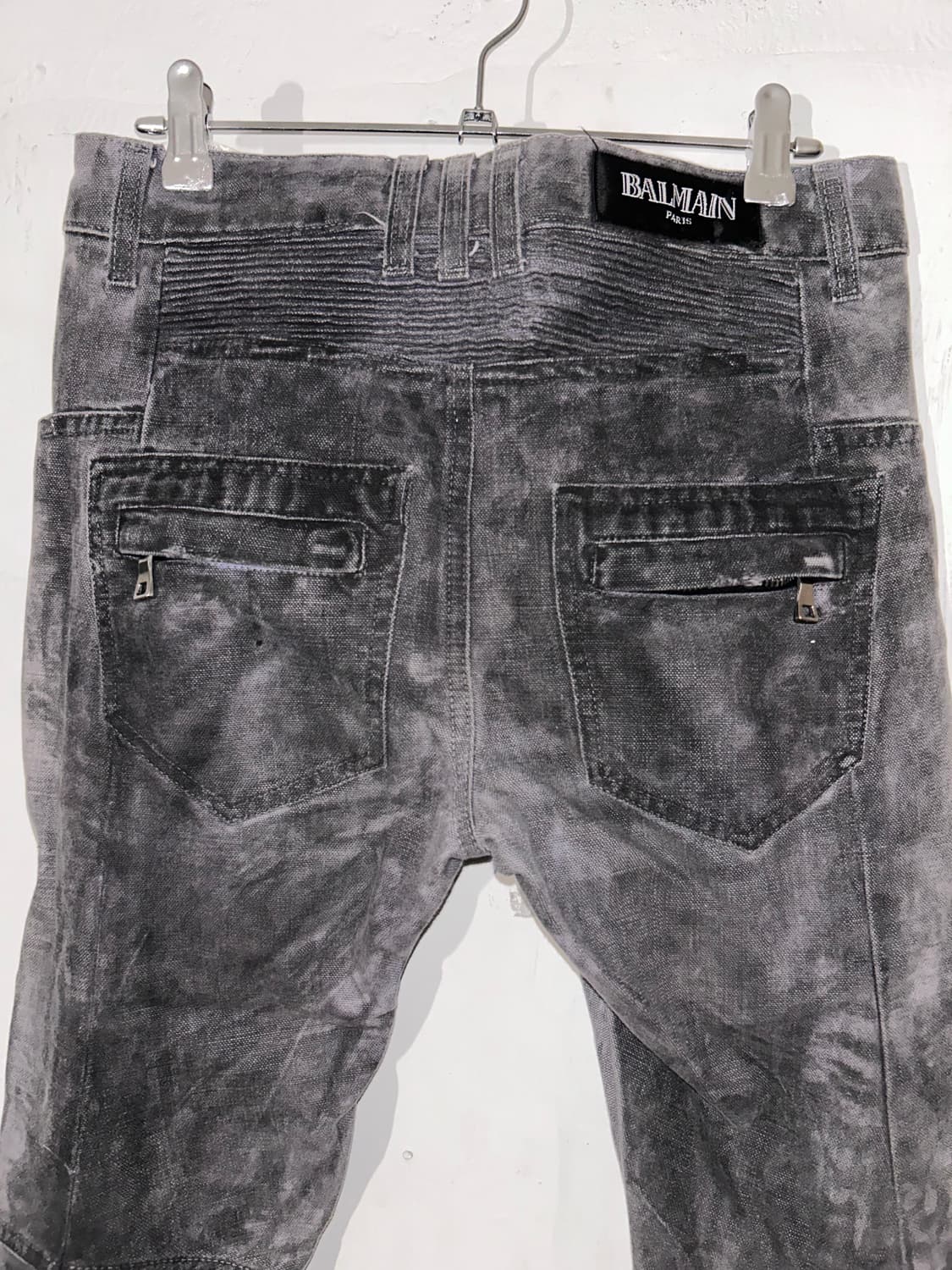 Balmain 발망 그레이 바이커 데님 팬츠 상품이미지4