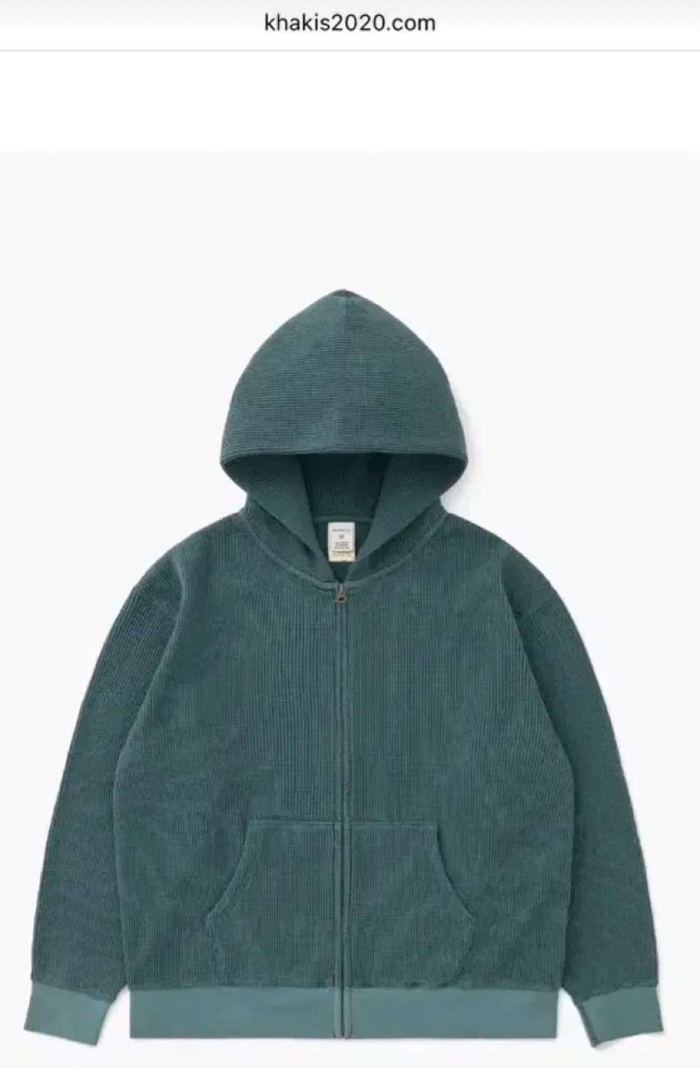 카키스 와플후드집업 틸컬러 스몰 상품이미지1