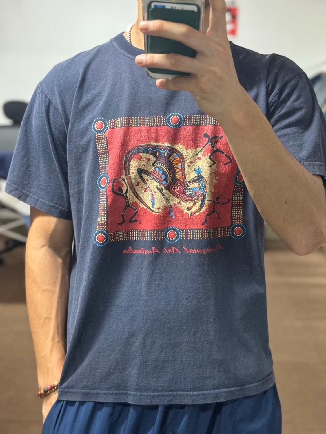 (100) Vintage Indian Print T-Shirt  상품이미지1