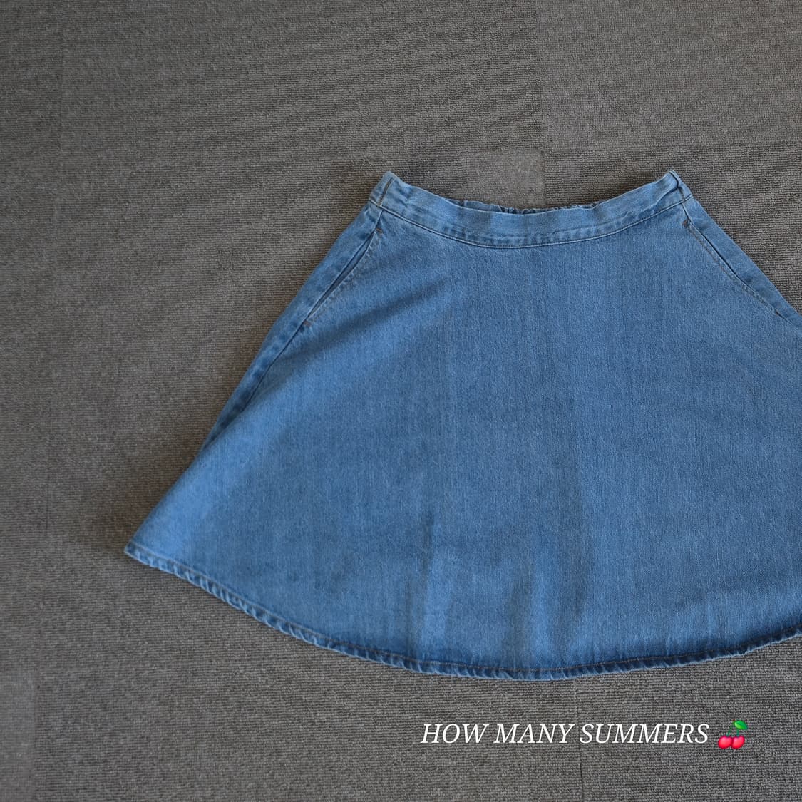 브라우니 데님 플레어 스커트 F 연청 A라인 밴딩 미니 빈티지 상품이미지3
