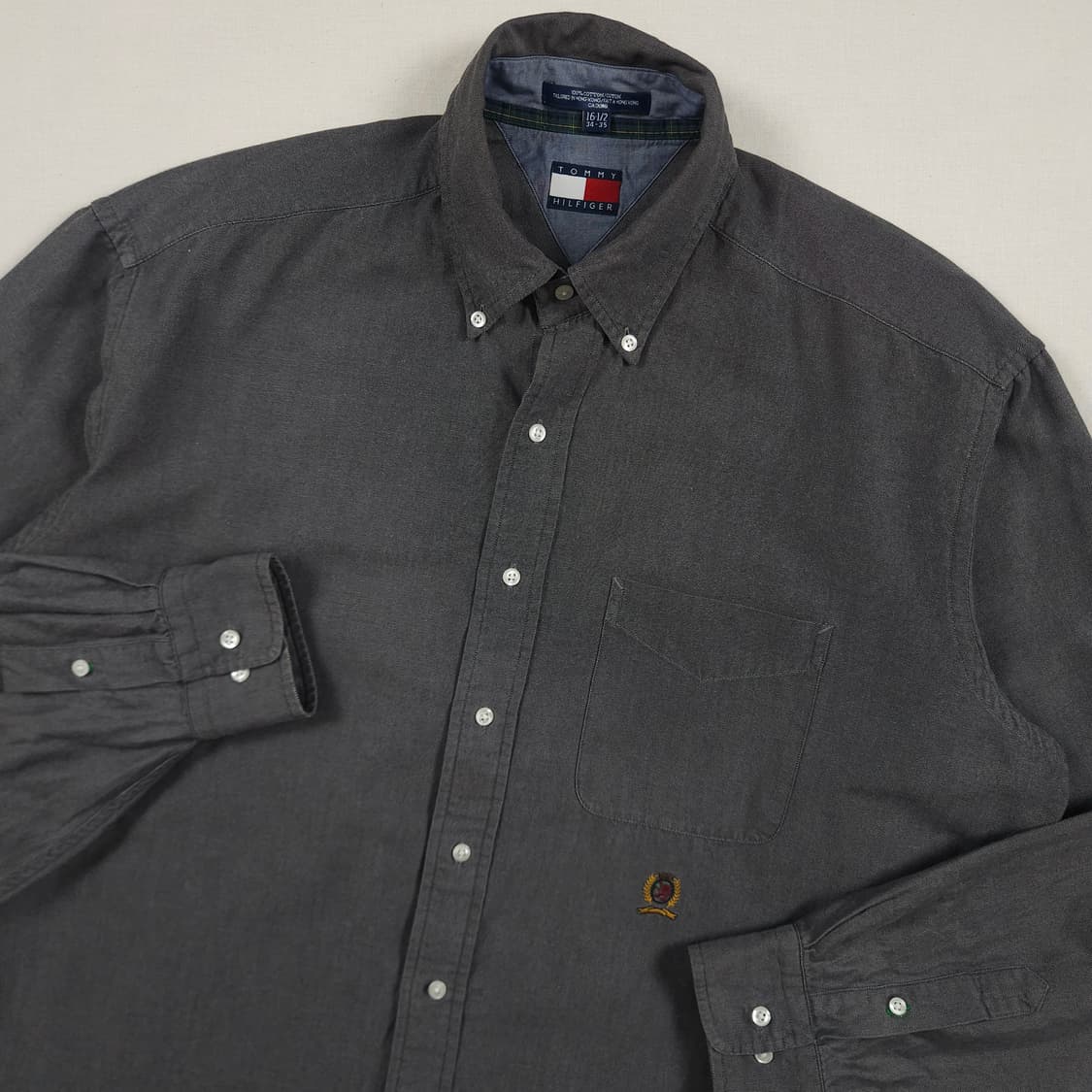 2XL(110) 타미 힐피거 월계관 코튼셔츠 차콜 상품이미지1