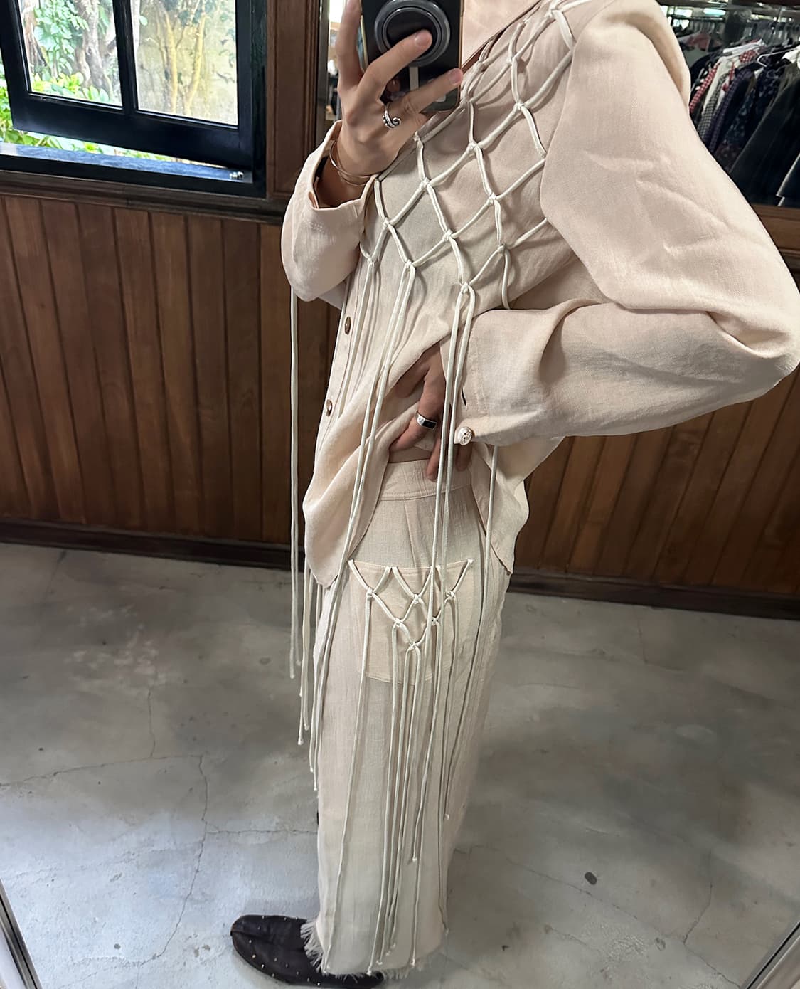 NANUSHKA rope-detail linen shirt & skirt 상품이미지4