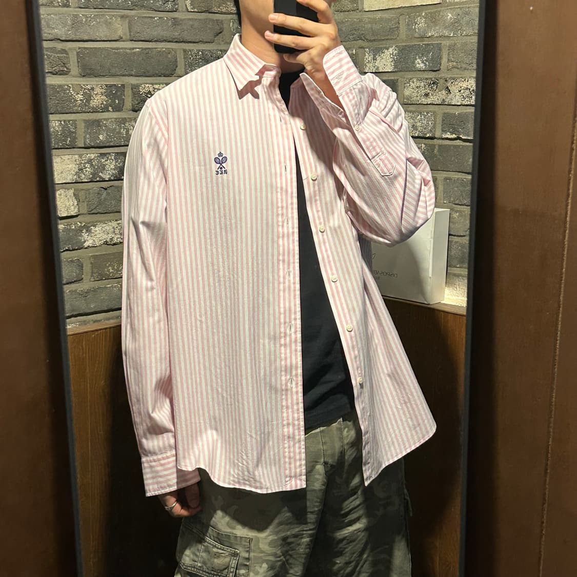 XL) 폴로 랄프로렌 클래식 스트라이프 핑크 옥스포드 셔츠 상품이미지8