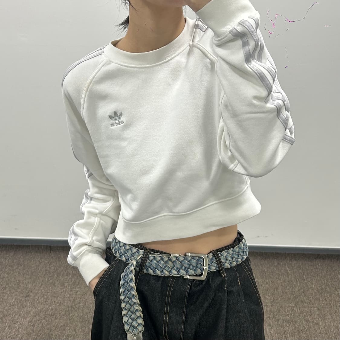 Adidas 아디다스 실버 파이어버드 크롭 맨투맨 상품이미지2