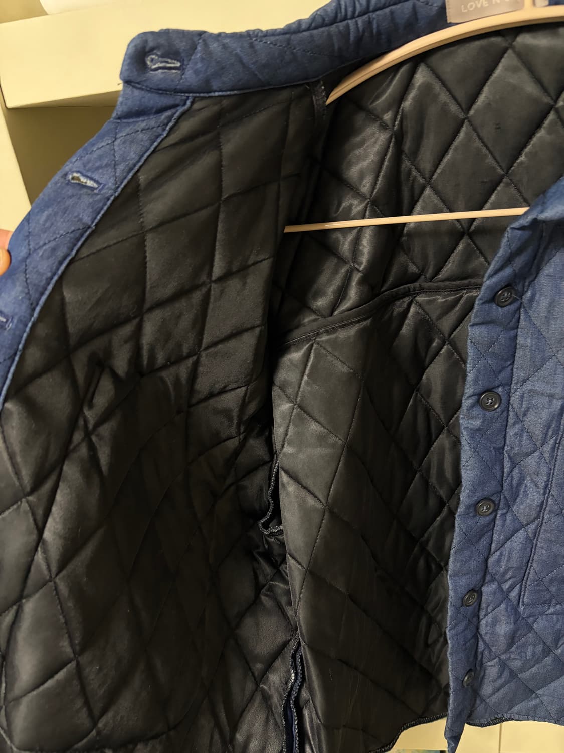 러브앤쇼 네이비 퀄팅 셔츠 자켓 상품이미지3