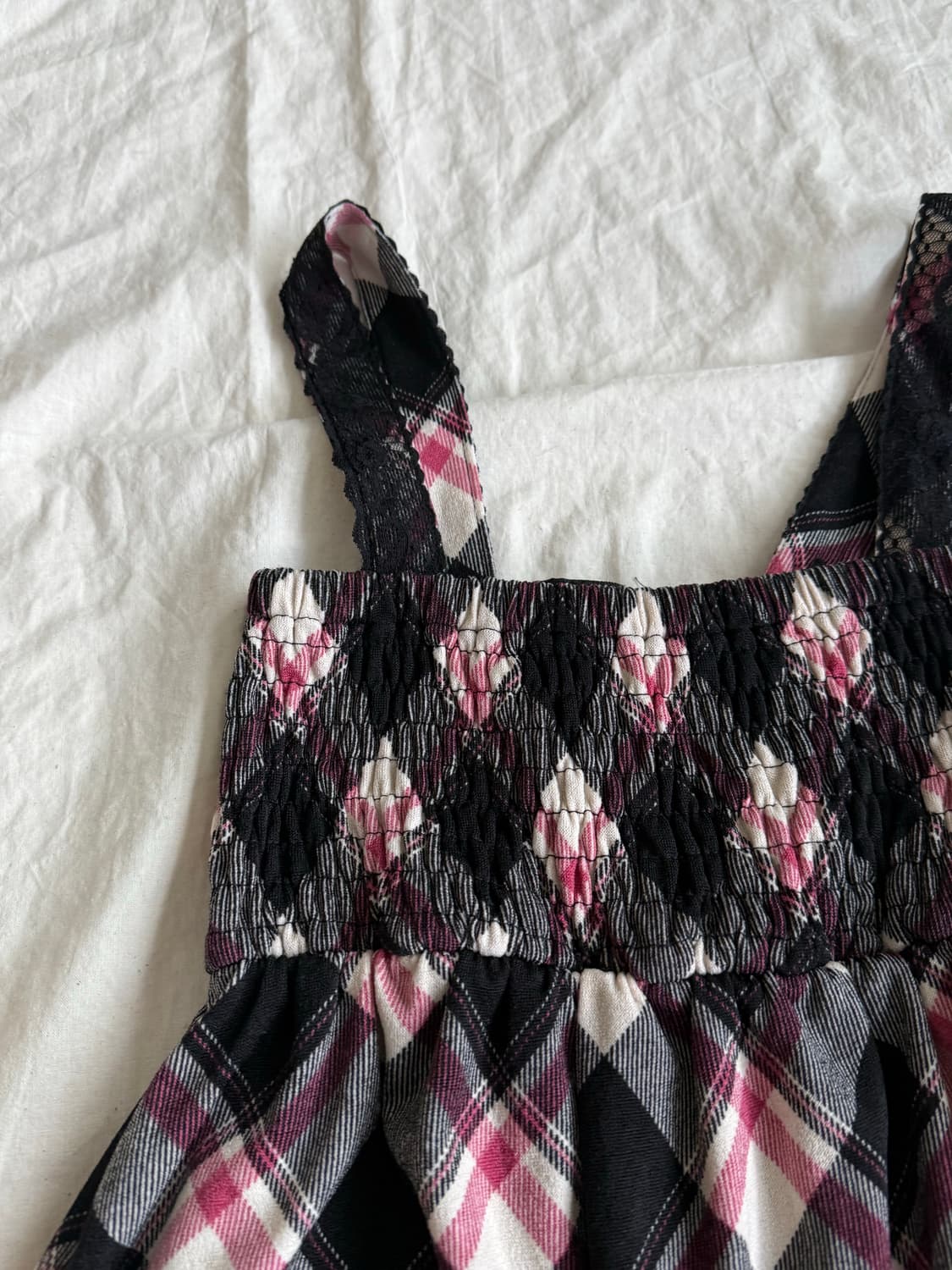 체리핑크 캐캐체 체크 미니 원피스 상품이미지7