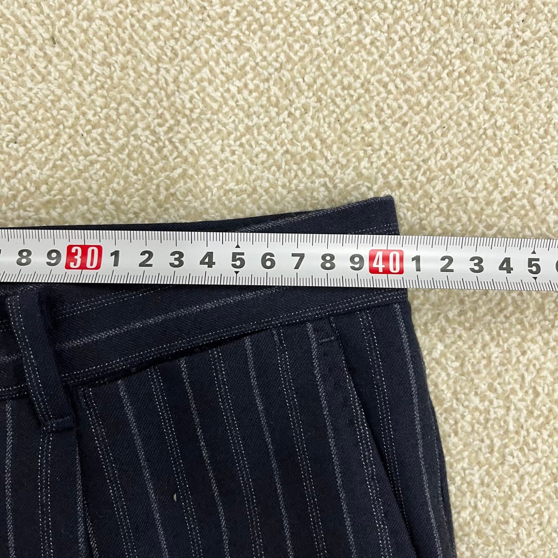 [48] 맨온더분 네이비 스트라이프 슬림핏 정장 테일러 수트 셋업 010 상품이미지9