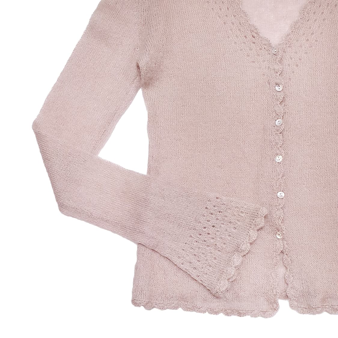 모헤어 자개 단추 가디건 인디핑크 상품이미지5