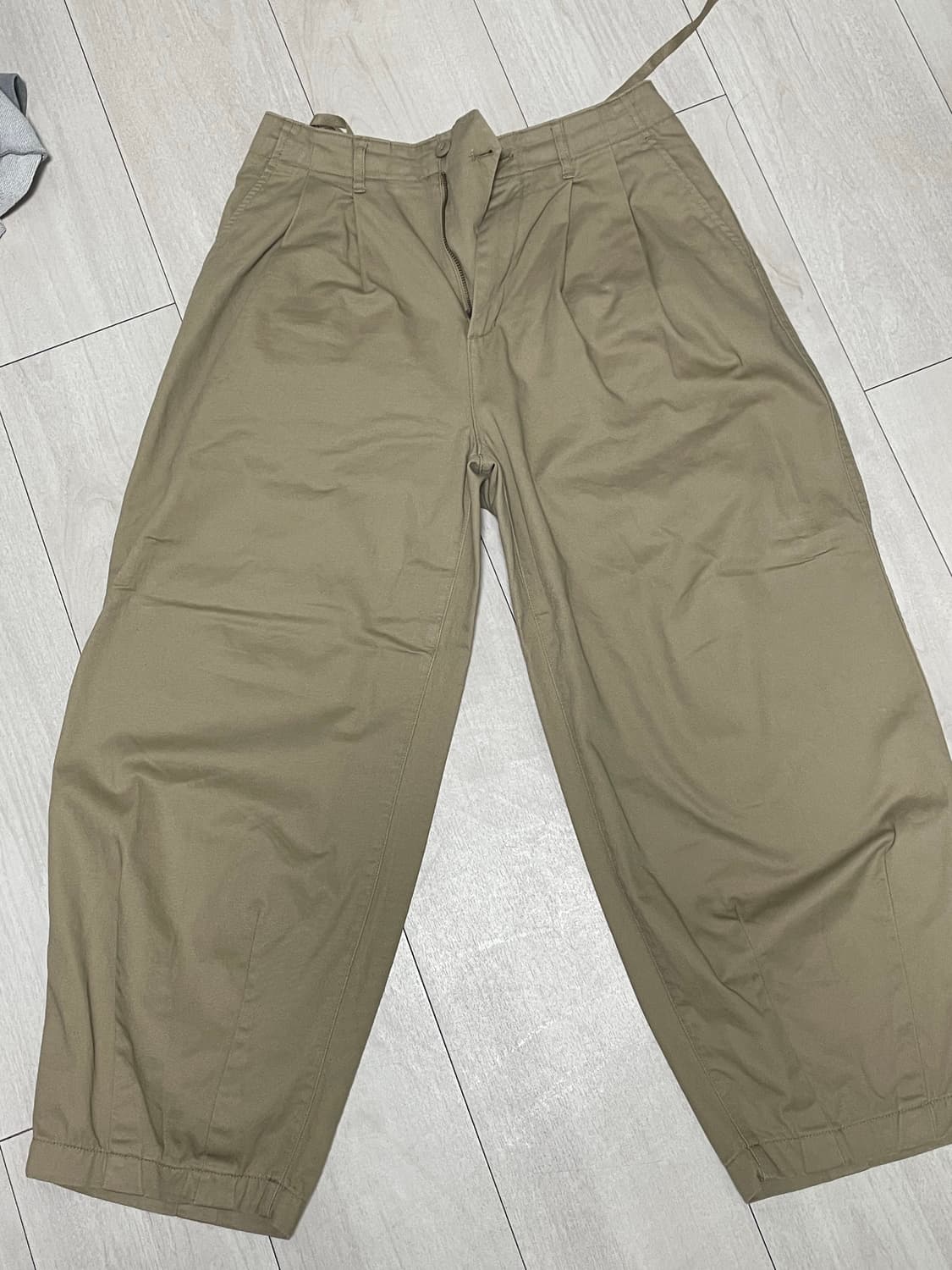 코튼 와이드 벌룬 팬츠 [베이지] 상품이미지1