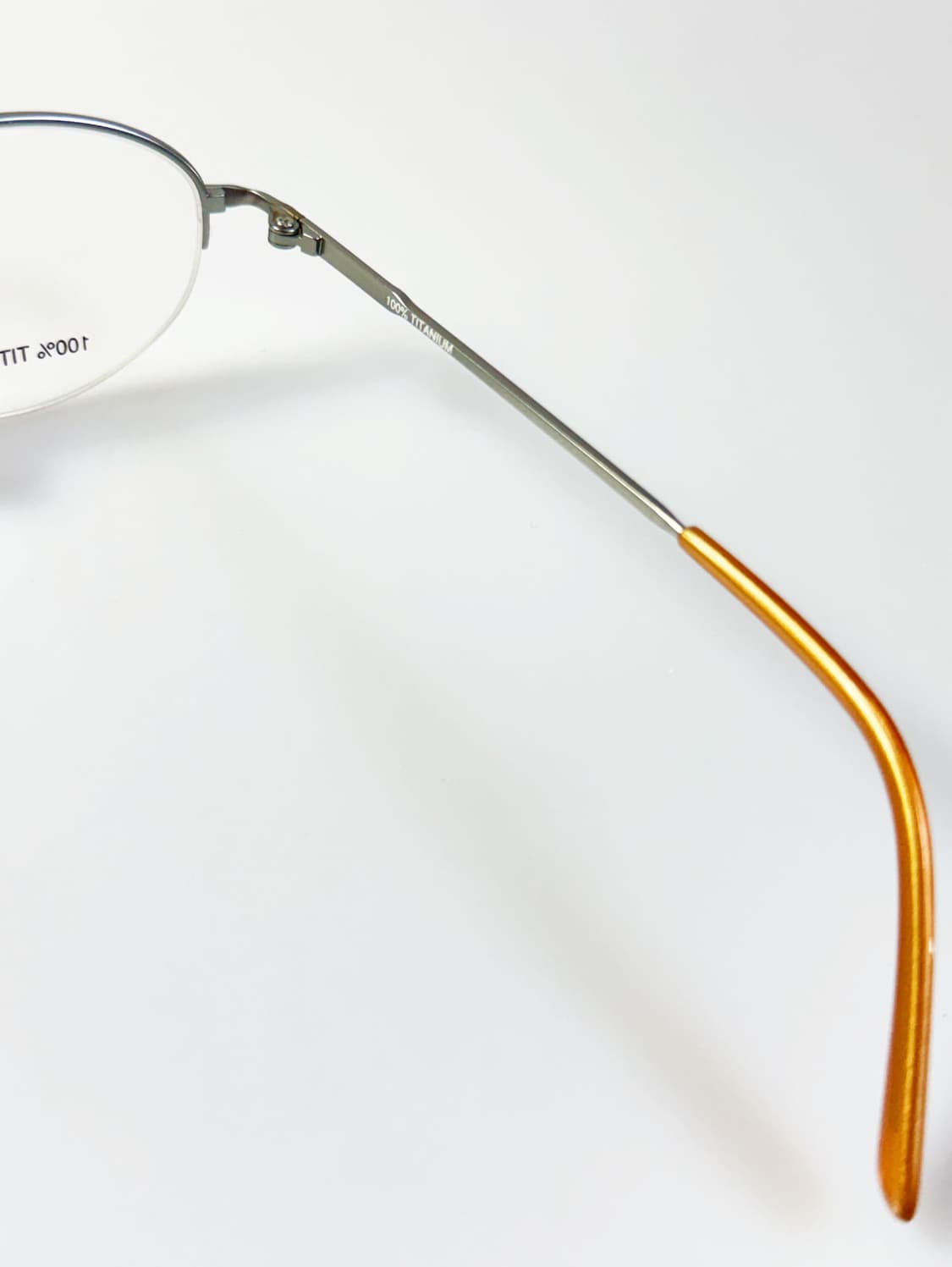 실버 티타늄 슬림 오벌 반무테 메탈 프레임 빈티지 안경 상품이미지6