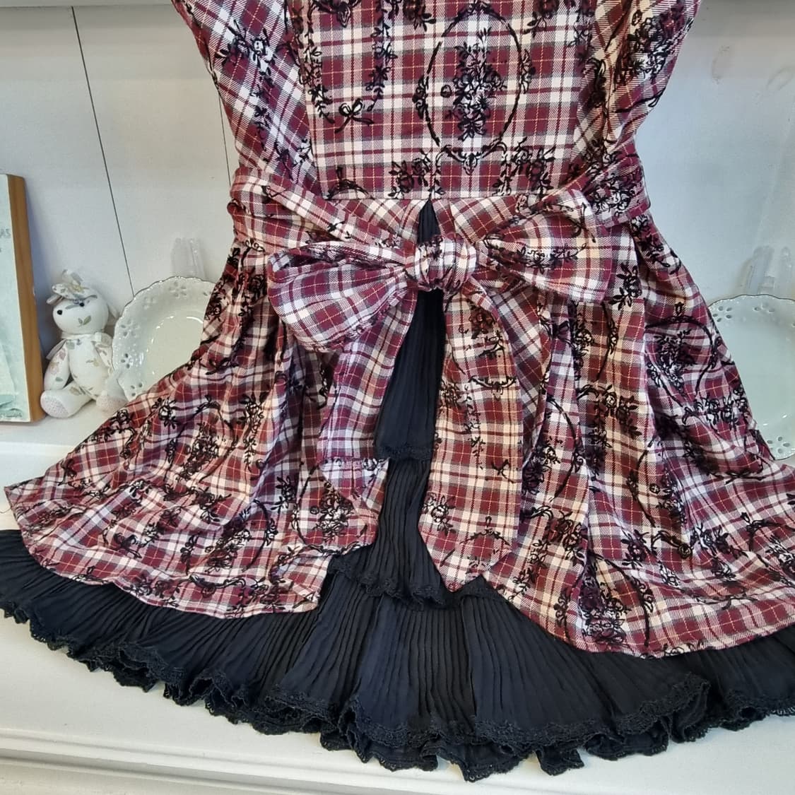 체리베리 체크 레이스 원피스 상품이미지6