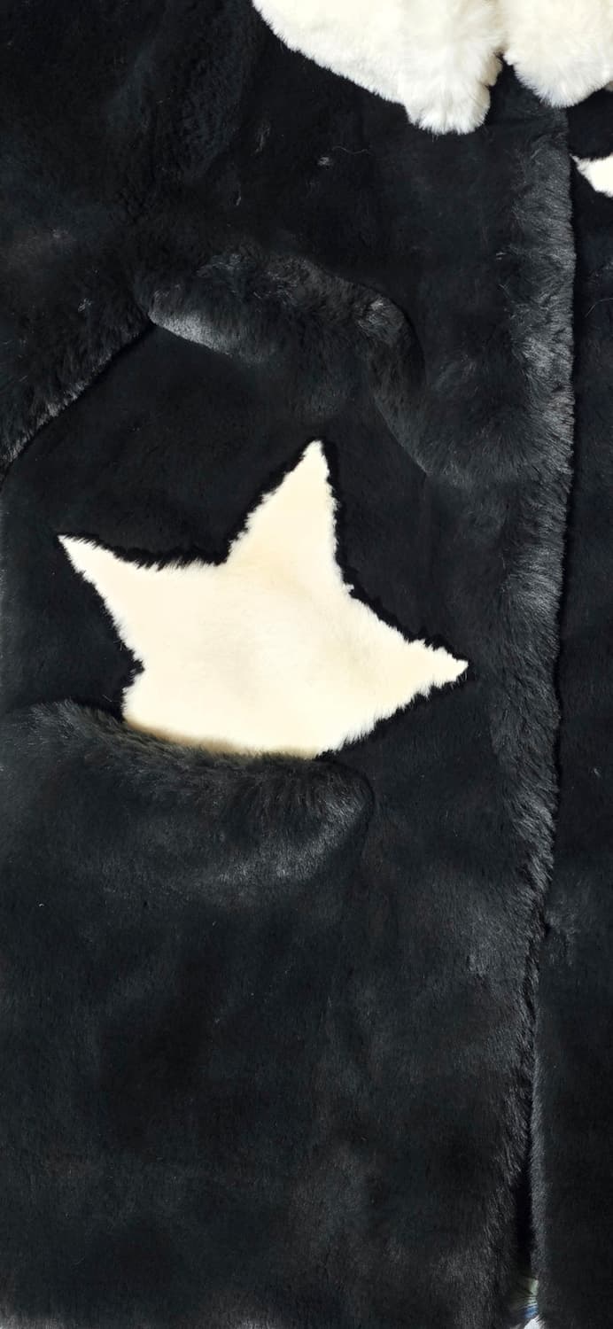 게스 별 패턴 페이크 퍼 코트 XS 상품이미지5