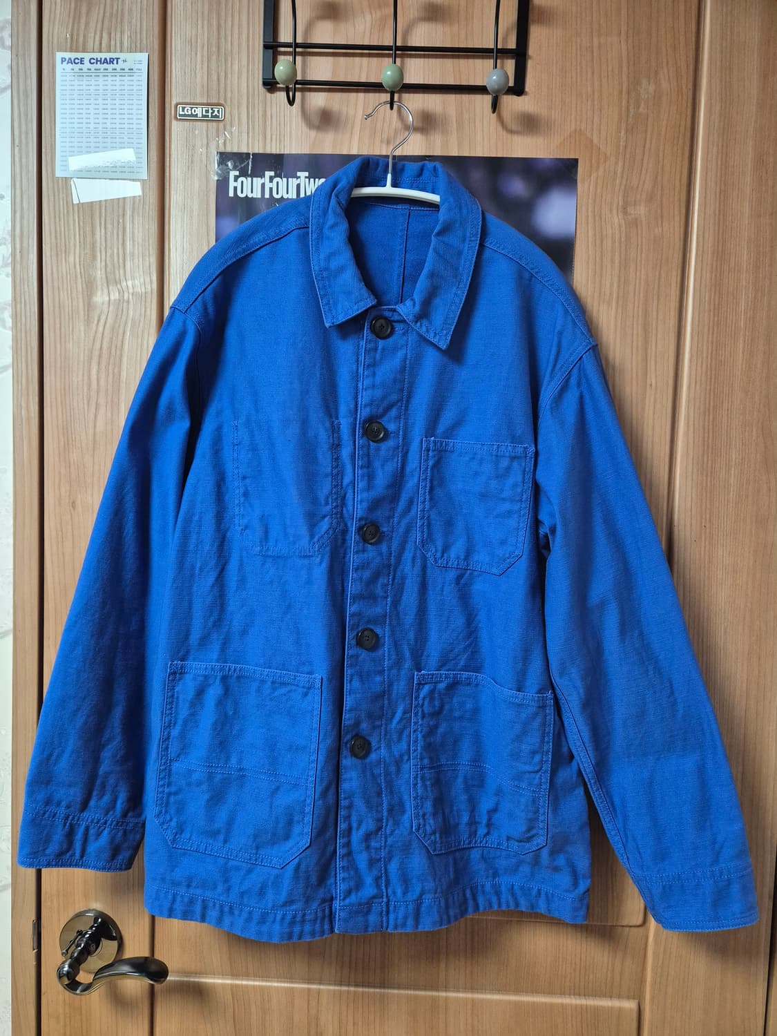 무탠다드 백사틴 초어자켓 블루 M (단추 커스텀) 상품이미지1