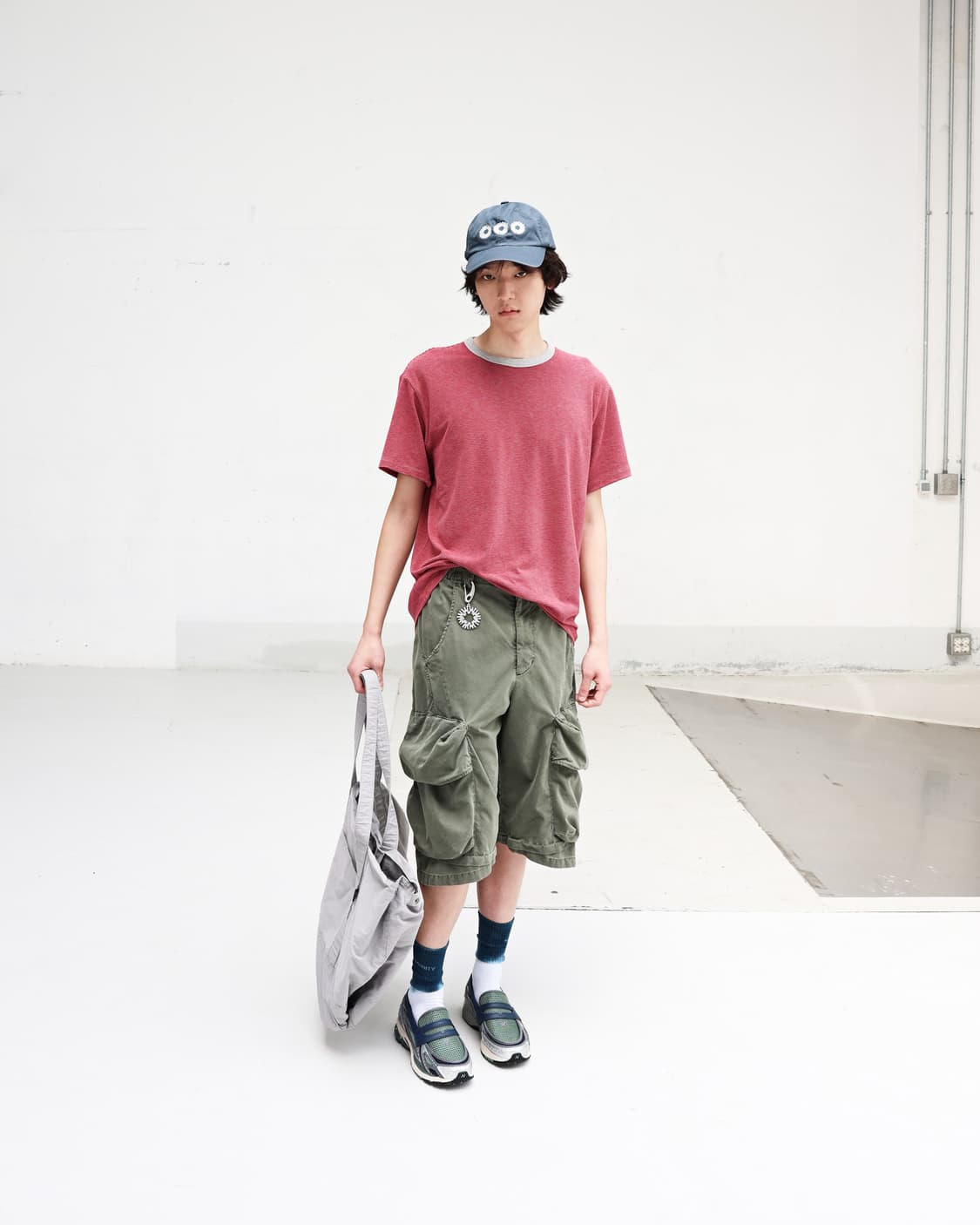 999휴머니티 스트라이프 하프티 핑크그레이 상품이미지2