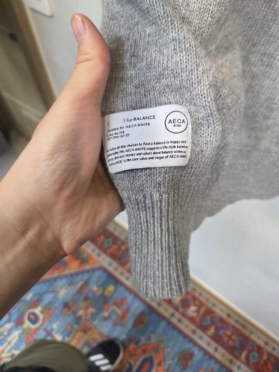 에이카 화이트 니트 그레이 L 상품이미지4