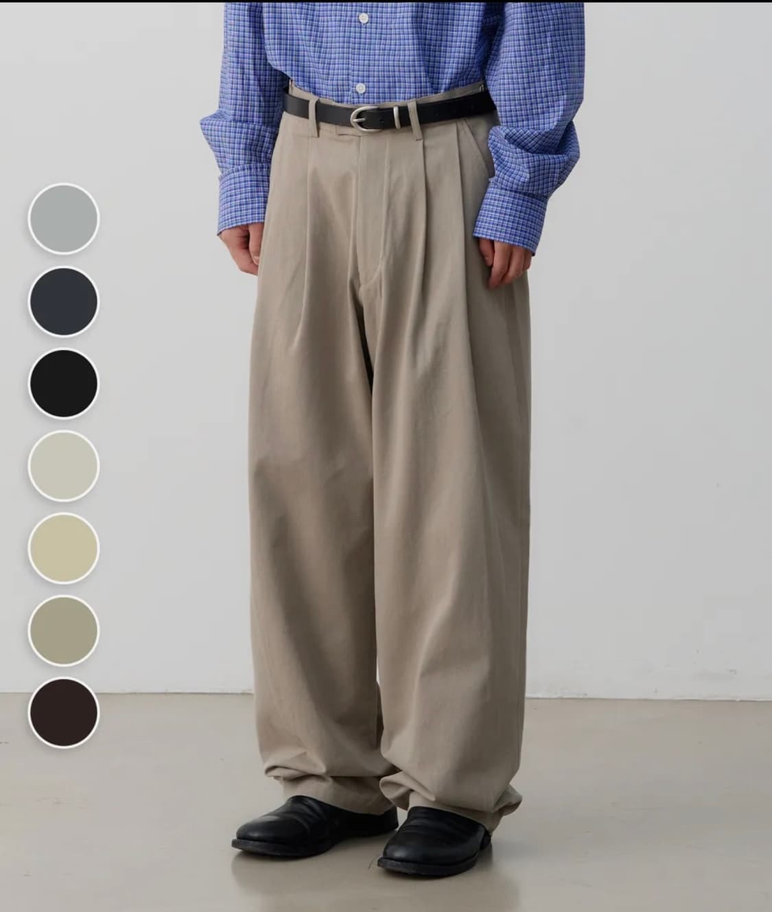 노운 와이드 치노팬츠 카키베이지 상품이미지1