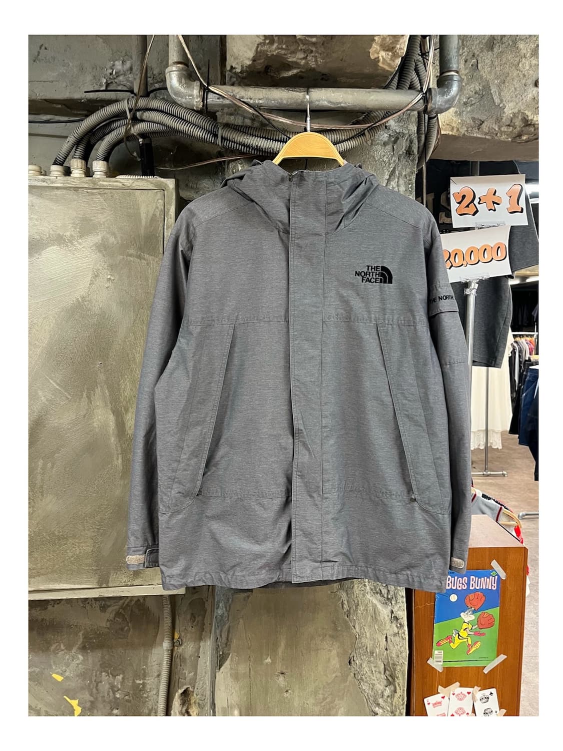 노스페이스 후드 바람막이 그레이 L 100 #csz4042 상품이미지1