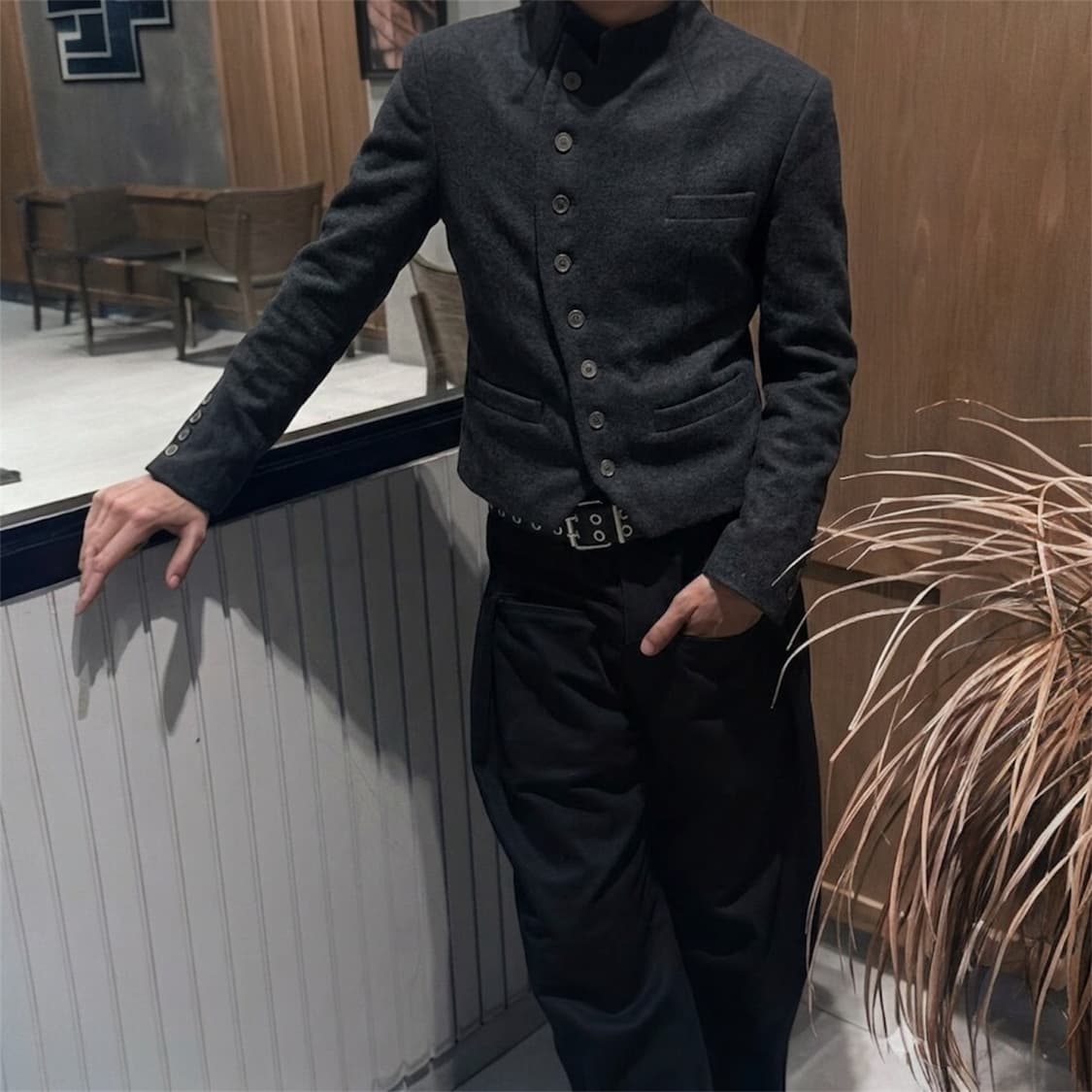 Italian 사선 테일러드 울자켓 상품이미지3