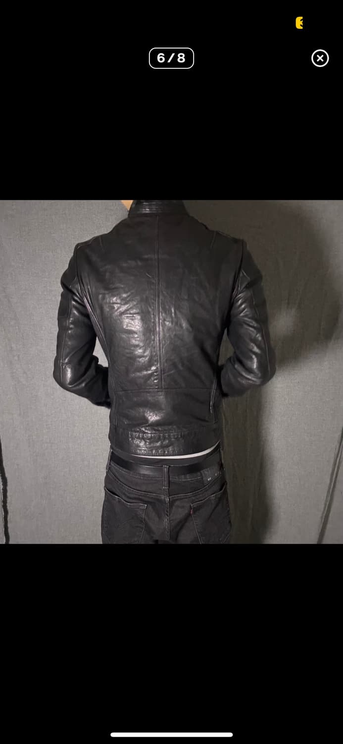 opium 램스킨 레더자켓 사선 지퍼 하이넥 상품이미지6