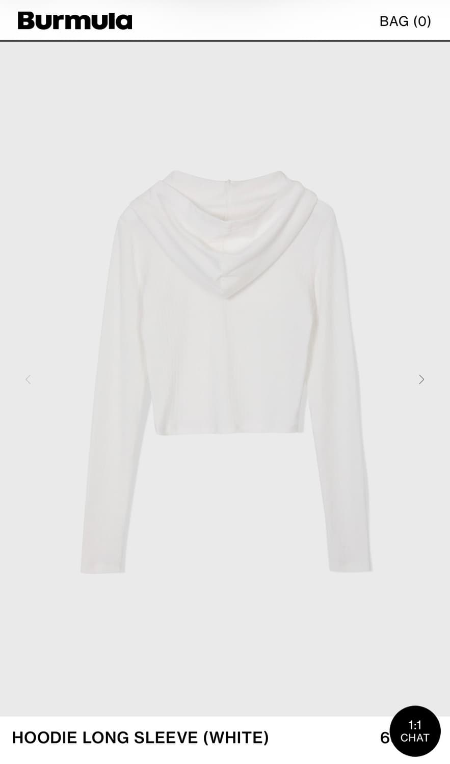 버뮬라 후디 롱 슬리스리스 화이트 상품이미지4