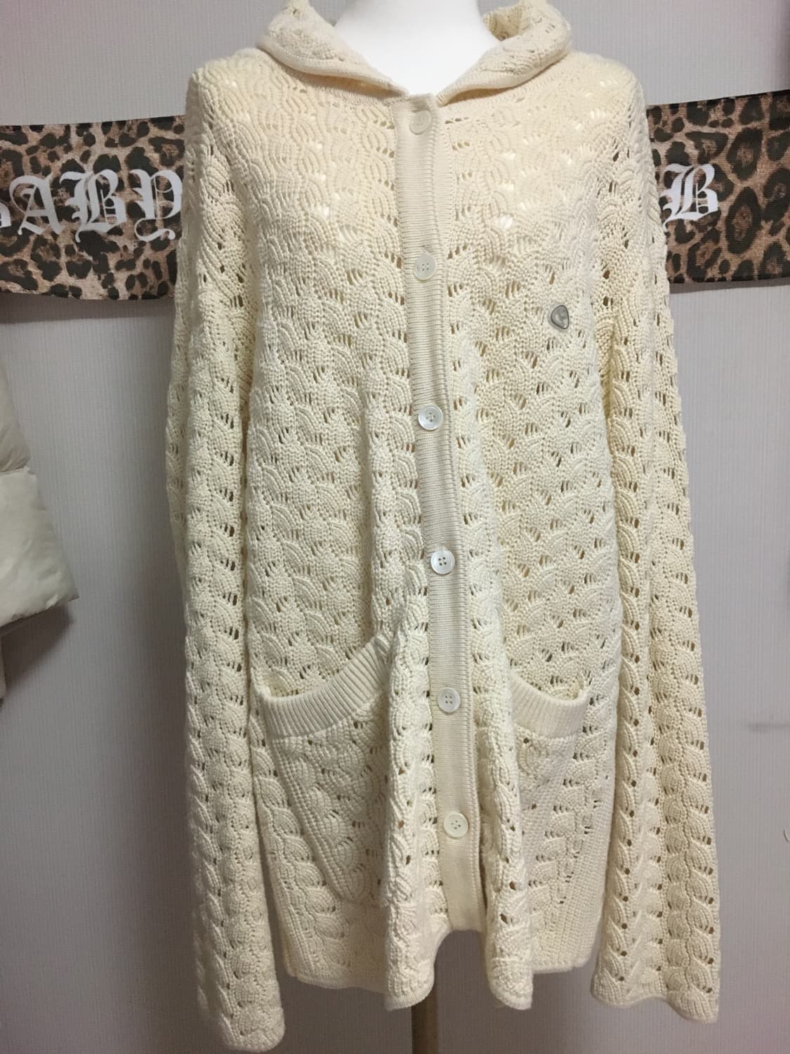 코이세이오 웨이브 니트 가디건 아이보리 모리걸 상품이미지1