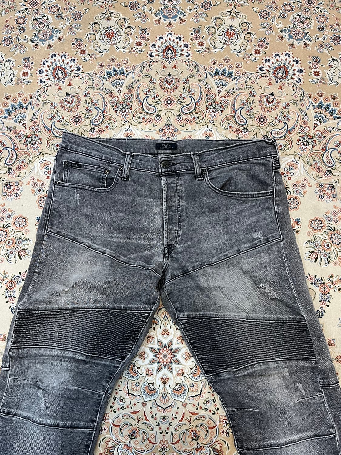 폴로 바이커 흑청 데님 팬츠 바지 상품이미지2