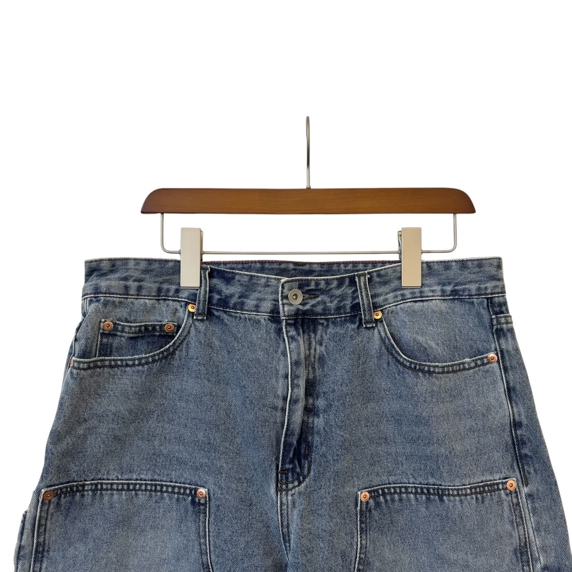 유니폼브릿지 카펜터 하프 데님 팬츠 상품이미지2