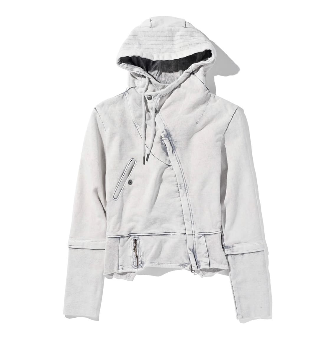 미스치프 ASYMMETRIC HOODIE ZIP-UP_WASHED GRE 상품이미지1