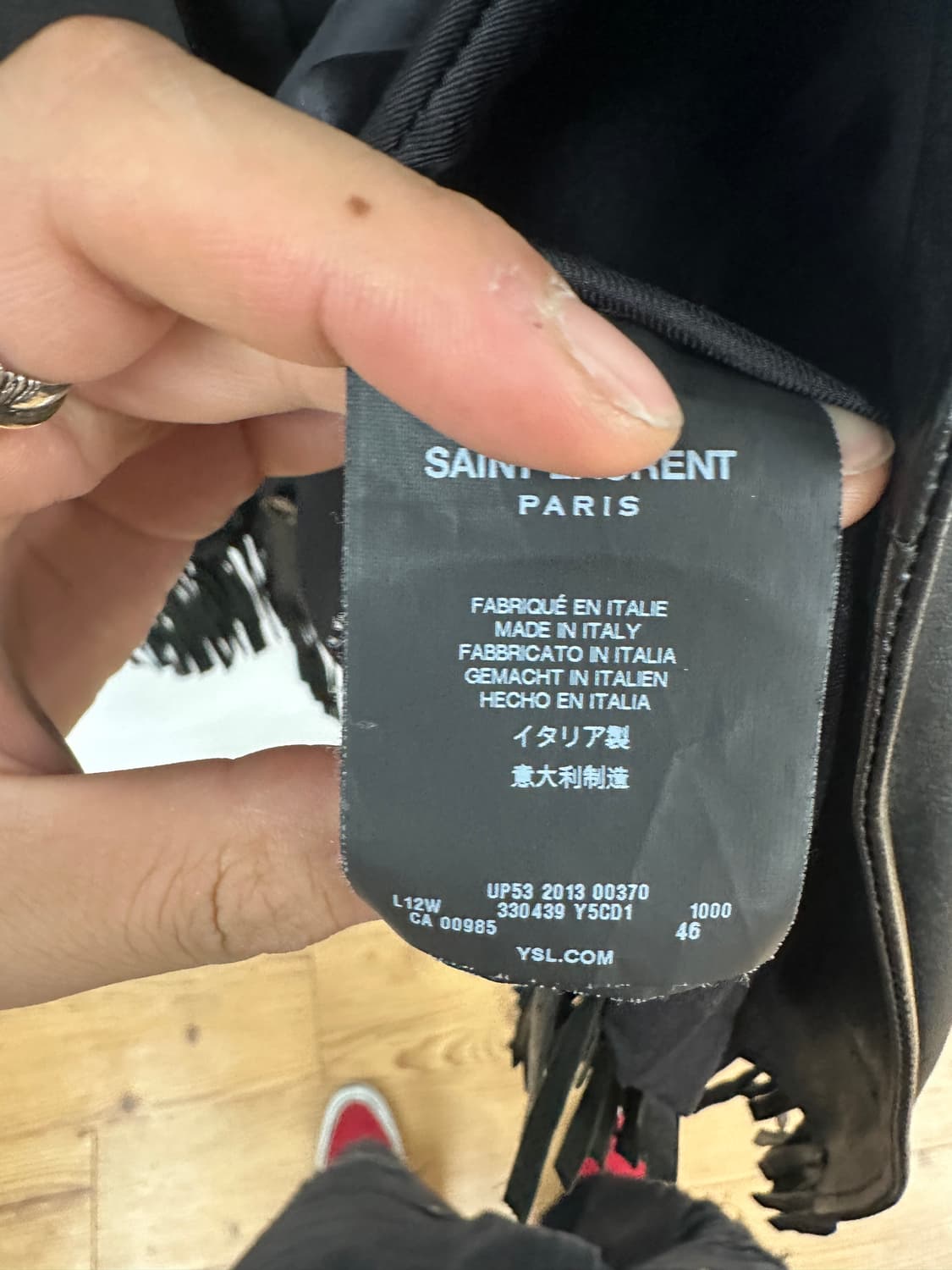 생로랑 프린지 가죽자켓 상품이미지3