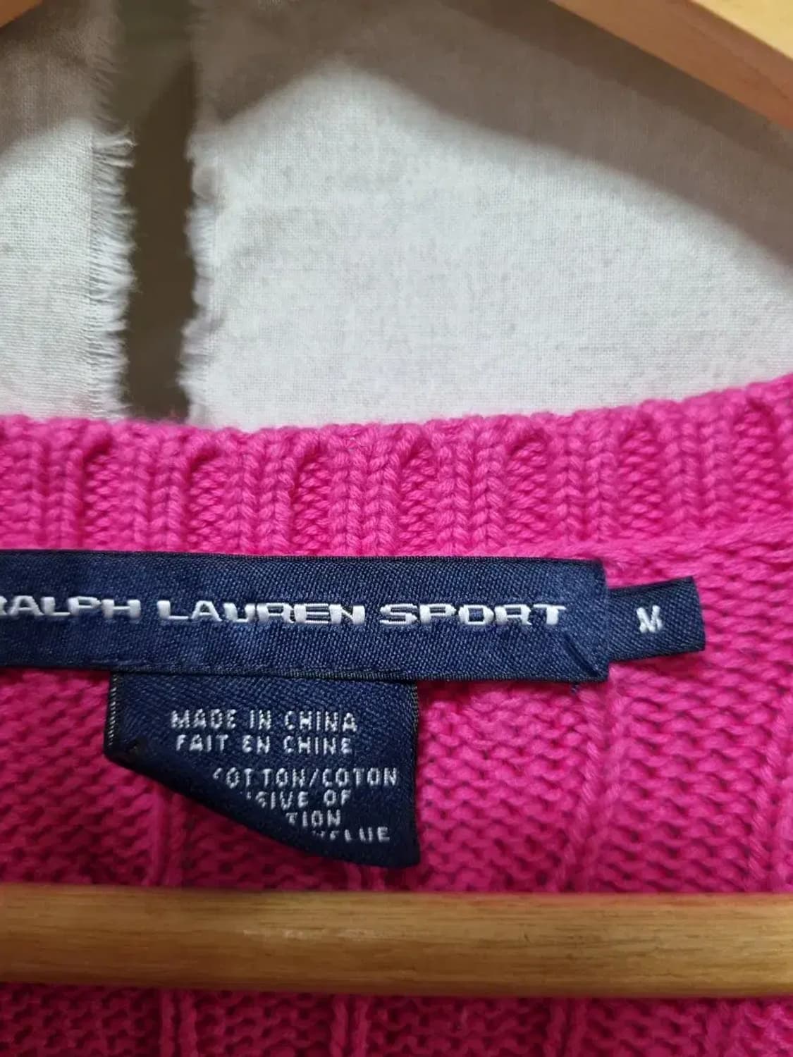 폴로 랄프로렌 꽈배기 브이넥 니트 M 상품이미지4