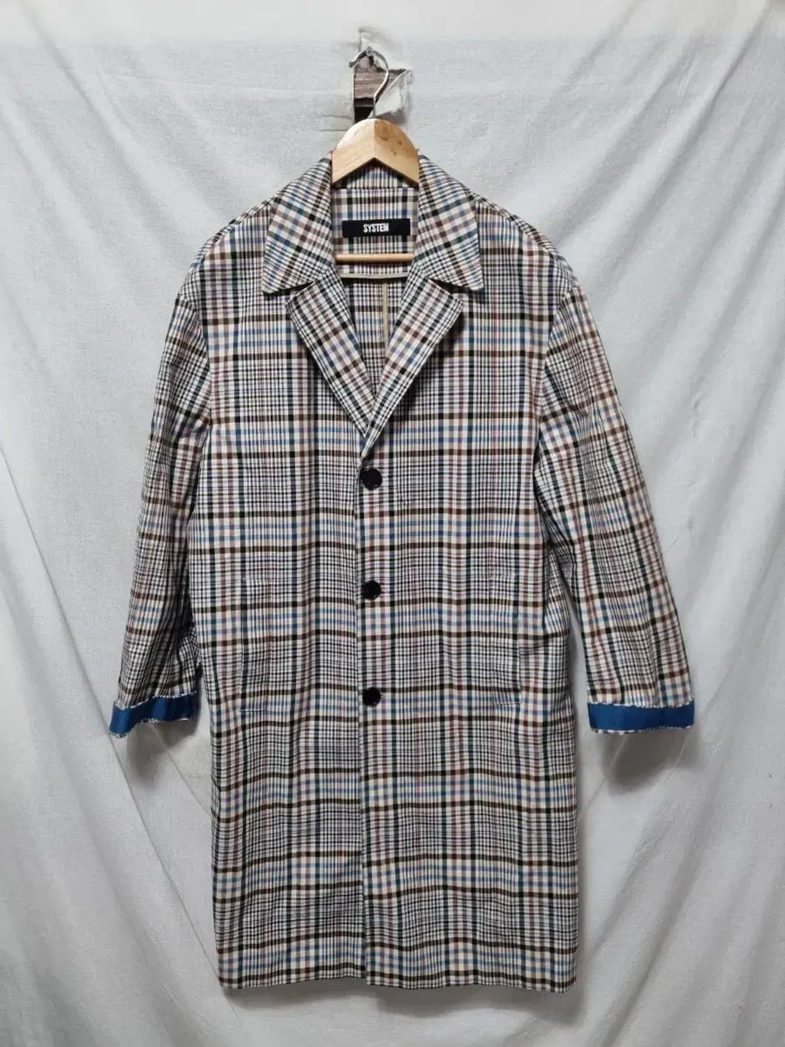 시스템 체크 코트 자켓 100 상품이미지1