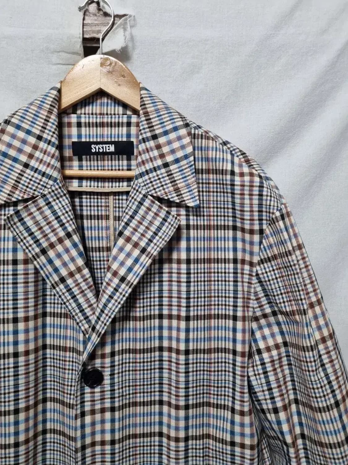 시스템 체크 코트 자켓 100 상품이미지3