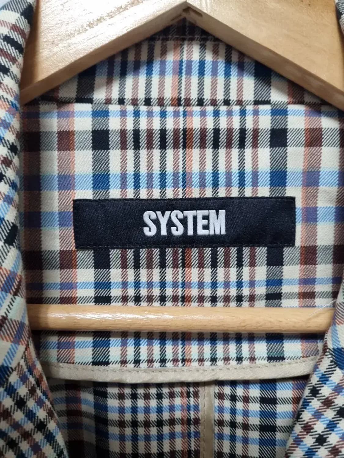 시스템 체크 코트 자켓 100 상품이미지4