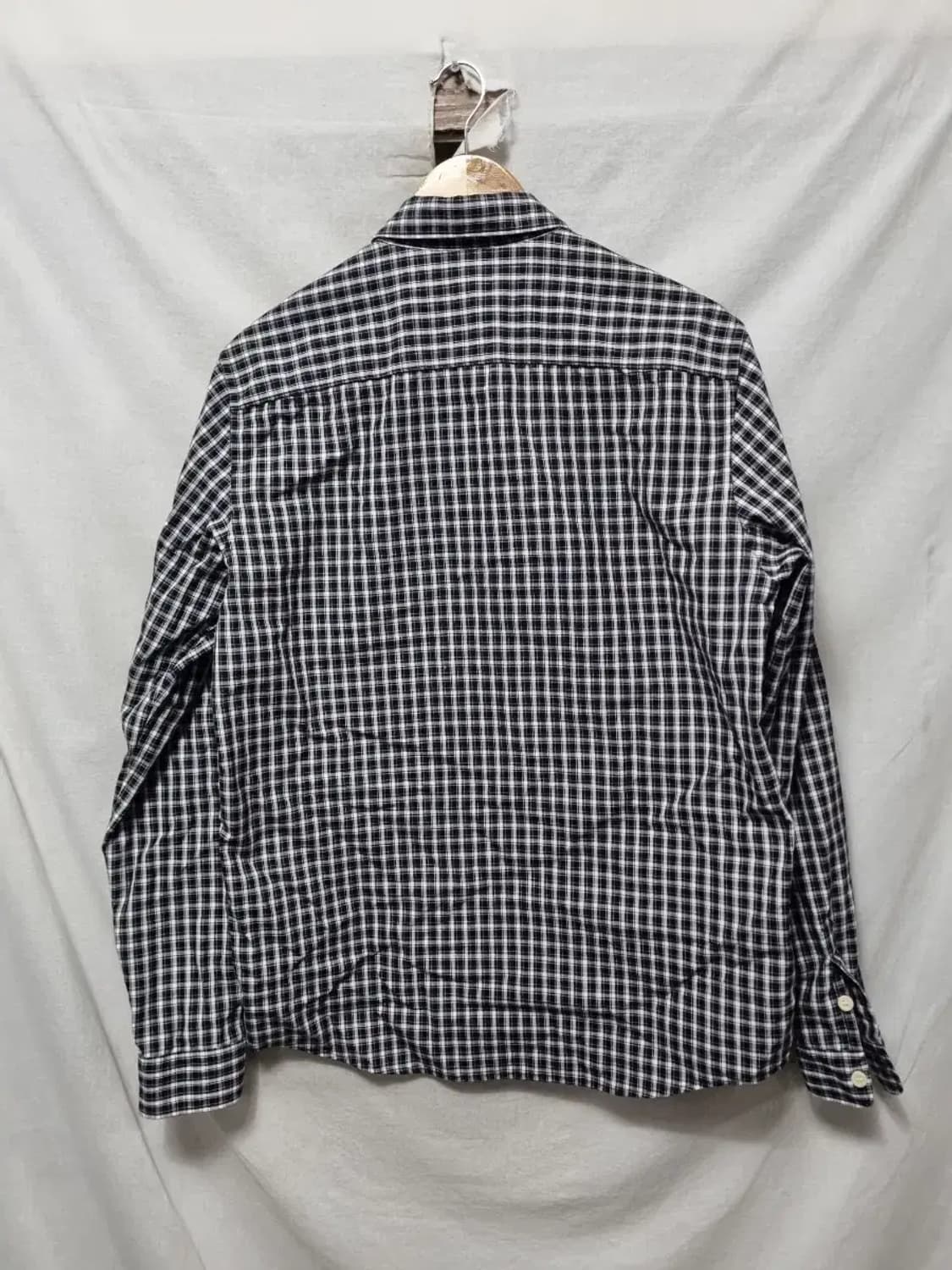 A.P.C. 블랙 화이트 체크 셔츠 L 상품이미지2