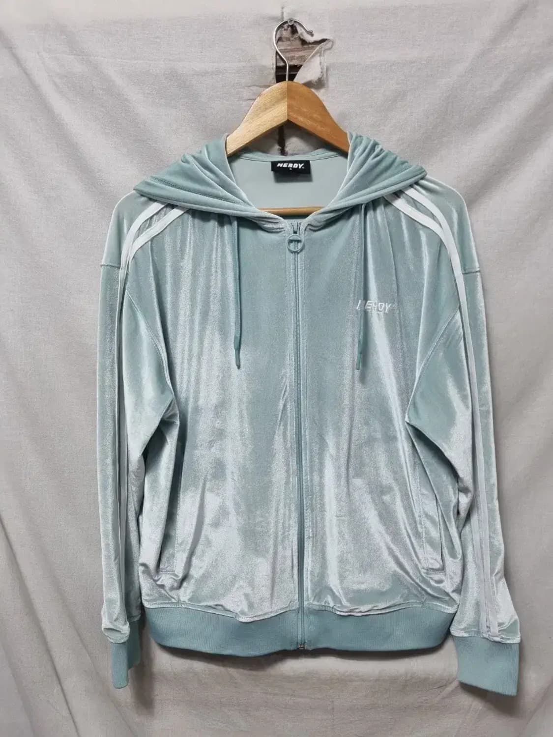 널디 벨벳 트랙 후드 집업 자켓 여성 S 상품이미지1