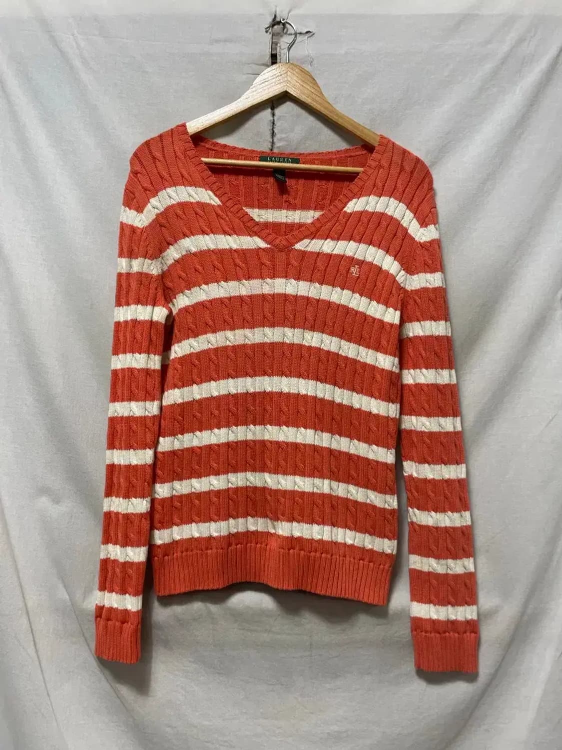 폴로 랄프로렌 스투러이프 꽈배기 니트 셔츠 L 상품이미지1