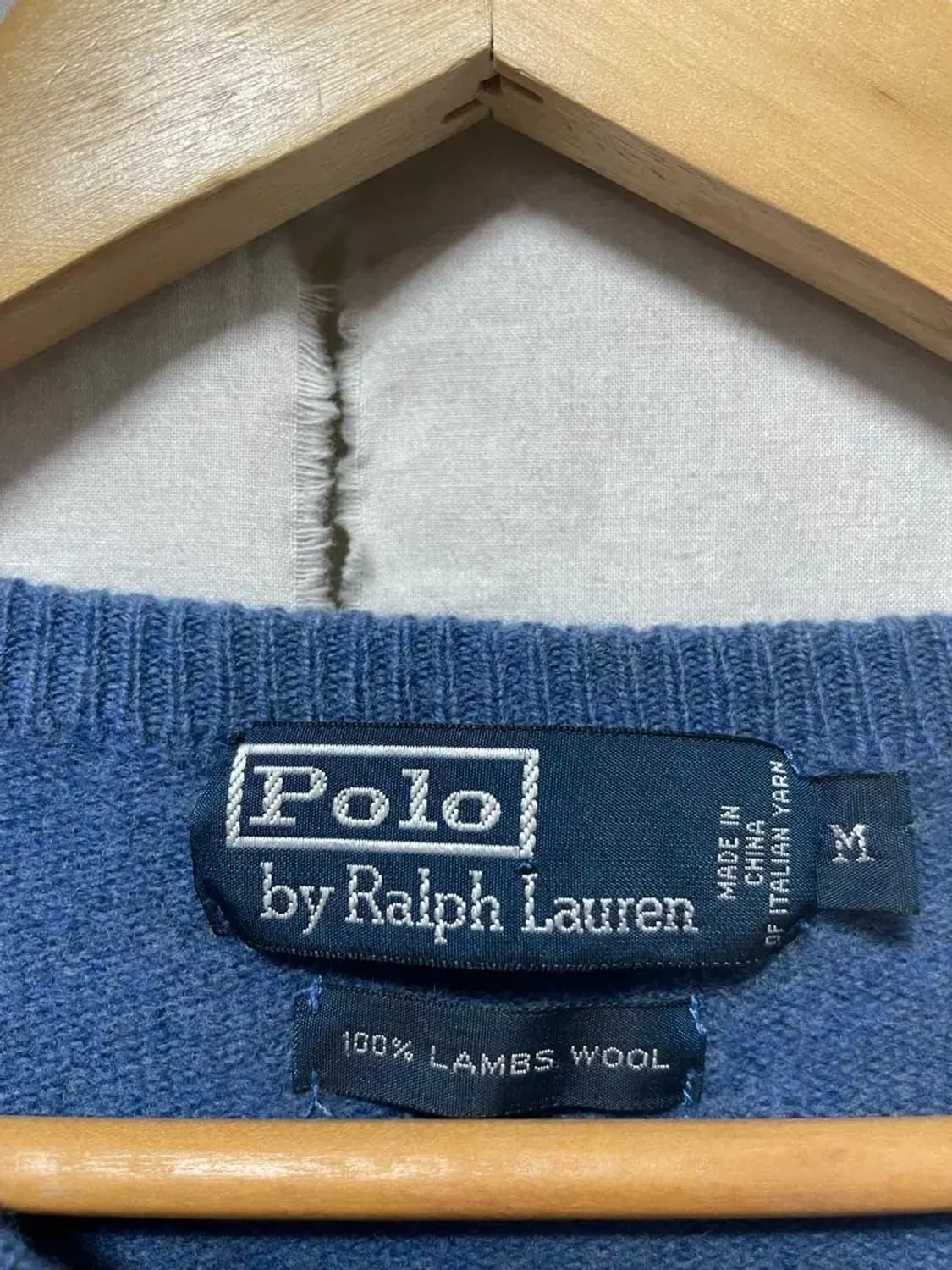 폴로 랄프로렌 브이넥 니트 양털100 스웨터 M 상품이미지4