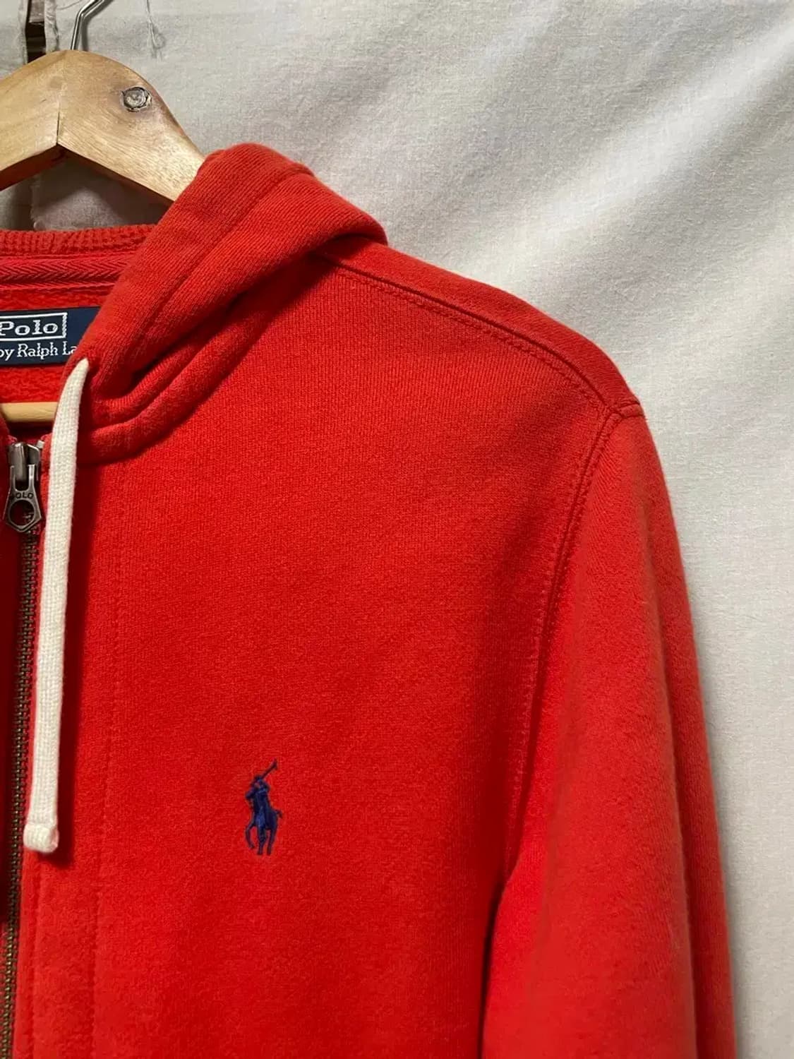 폴로 랄프로렌 레드 후드집업 S 상품이미지3
