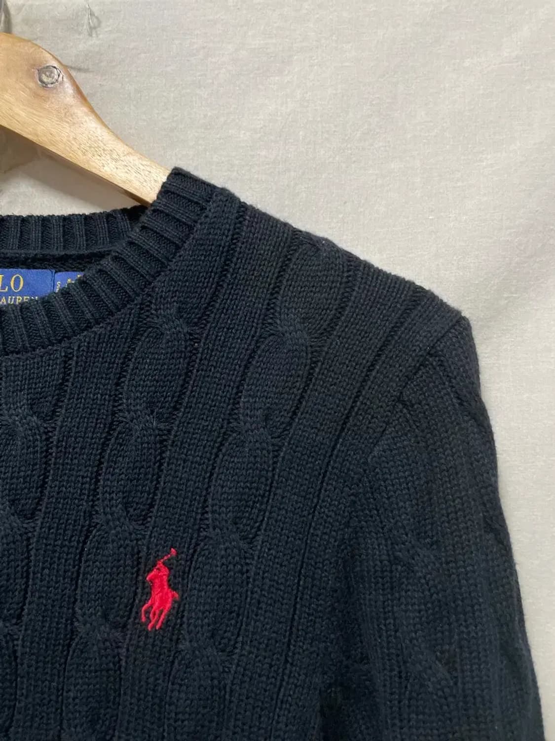 폴로 랄프로렌 블랙 꽈배기 니트 S 상품이미지3