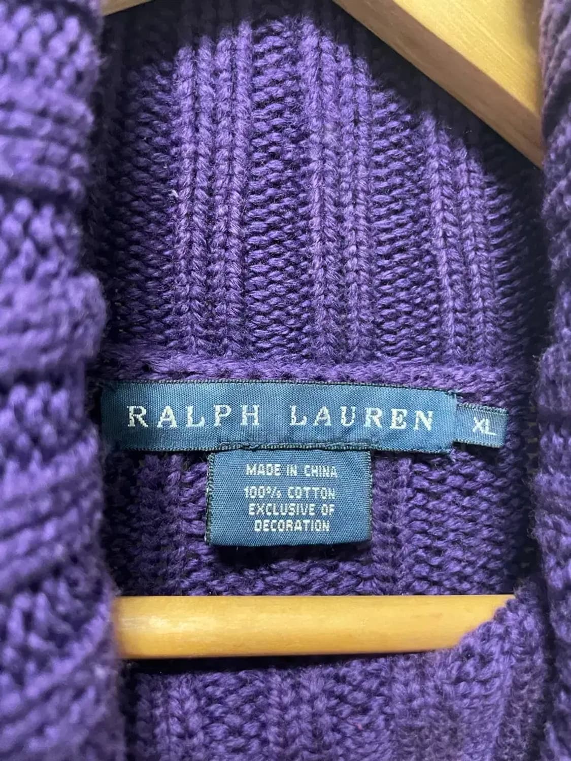 폴로 랄프로렌 목폴라 꽈배기 니트 XL 상품이미지4