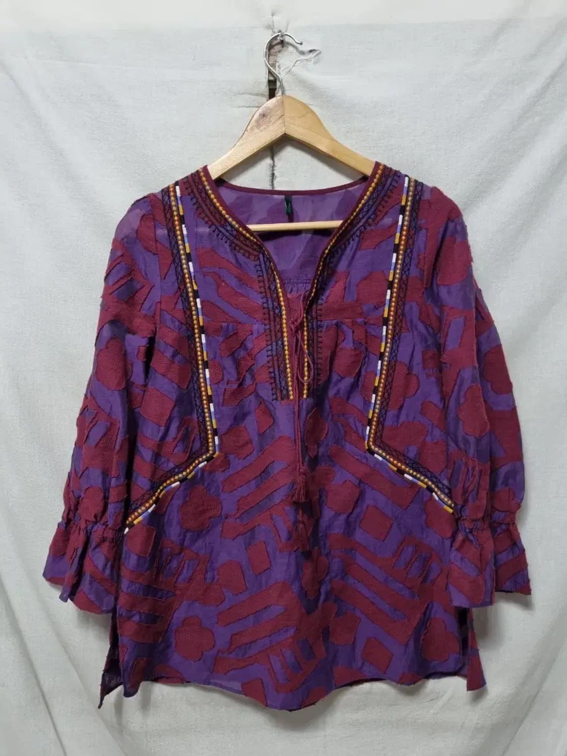 베네통 자수 블라우스 42 상품이미지1