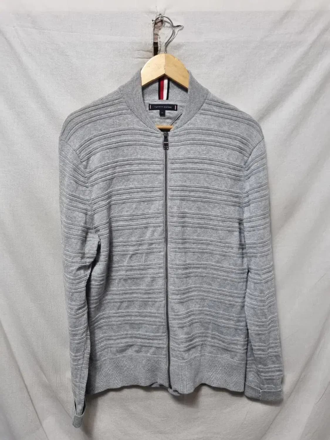 타미힐피거 그레이 니트 집업 가디건 M 상품이미지1