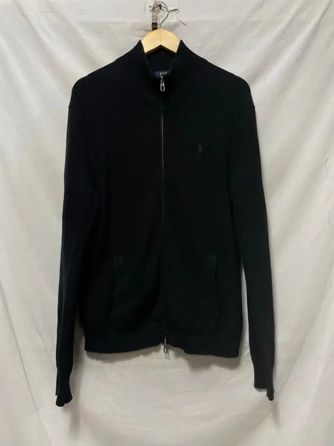 폴로 랄프로렌 블랙 니트 집업 가디건 M 상품이미지1
