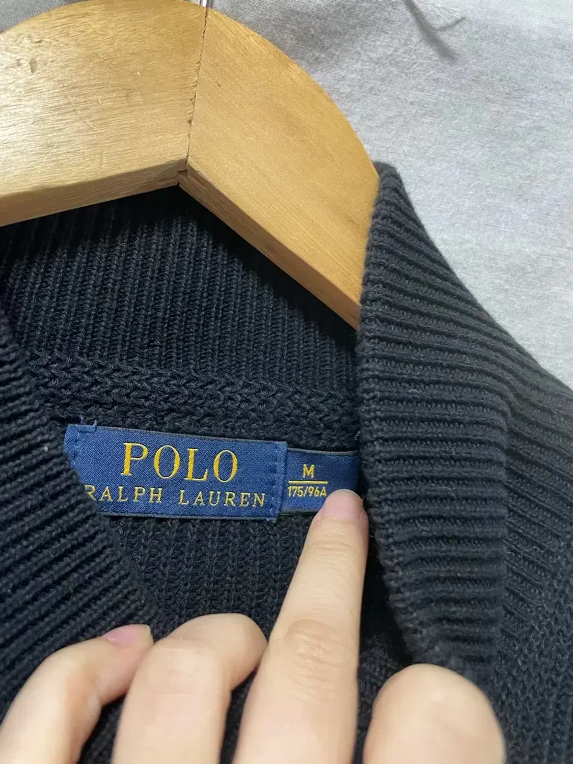 폴로 랄프로렌 블랙 니트 집업 가디건 M 상품이미지4
